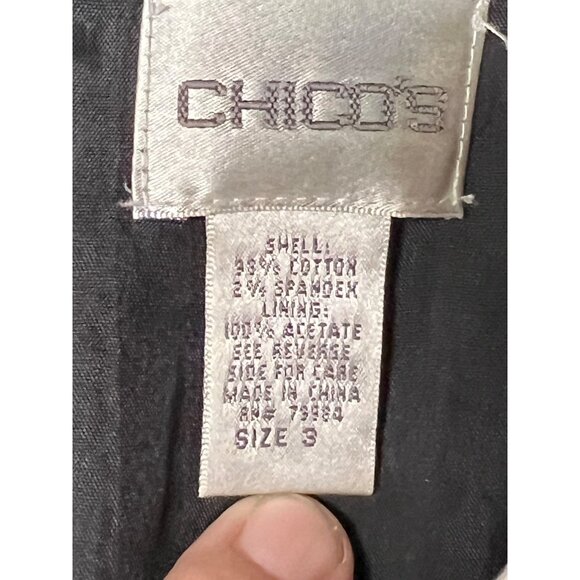 Chicos Victory Red Black White Abstract Jacket Size 3/XL Cotton Blend Boho flaw - Picture 14 of 16